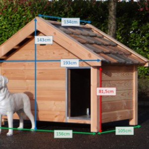 Verschiedene Abmessungen von der Hundehütte Snuf