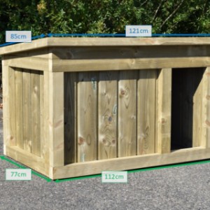 Verschiedene Abmessungen von der Hundehütte Block Medium