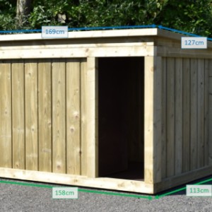 Verschiedene Abmessungen von der Hundehütte Block XL