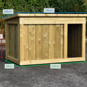 Verschiedene Abmessungen von der Hundehütte Block Large