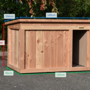 Verschiedene Abmessungen von der Hundehütte Block Large