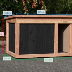 Verschiedene Abmessungen von der Hundehütte Block Large