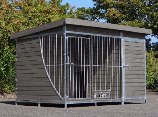 Hundezwinger Heavy mit Boden, Schlafraum und Futterstelle 319x235x207cm