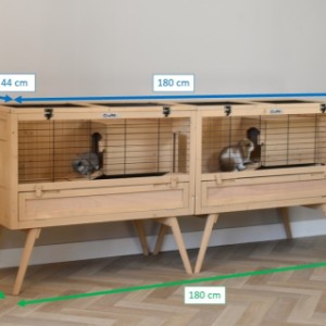 Meerschweinchengehege - Kaninchenkäfig Anna Doppel - 180x44x79cm
