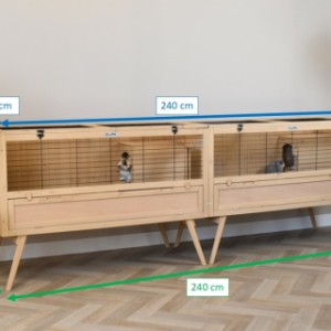 Meerschweinchengehege - Kaninchenkäfig Nina Doppel - 240x50x82cm