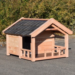 Hundehütte Reno isoliert mit Veranda 170x140x123cm