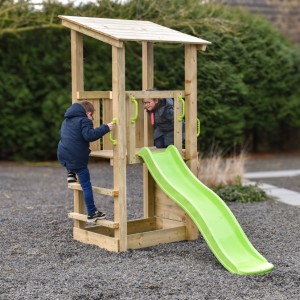 Spielturm Plan 90+ mit Rutsche · 114x226x226cm