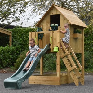 Spielhaus Dream 120 mit Rutsche - imprägniertes Fichtenholz