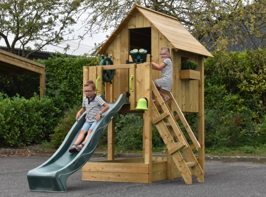 Spielhaus Dream 120 mit Rutsche - imprägniertes Fichtenholz