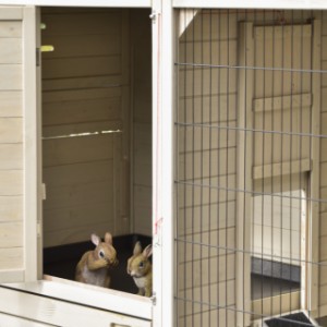 Der Öffnung von den Schlafraum von Kaninchenstall Holiday Large ist abschließbar