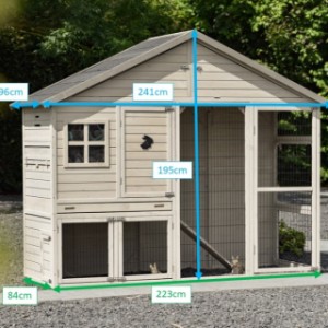 Verschiedene Abmessungen von der Kaninchenstall Holiday Large