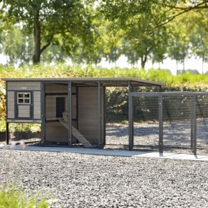 Kaninchenstall Judy mit Anbau-Auslauf · Grey · 379x100x105cm