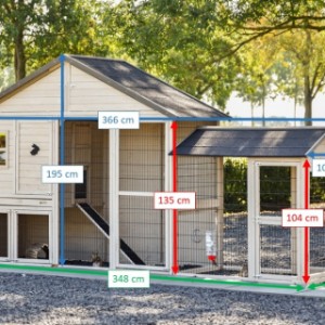 Verschiedene Abmessungen von der Kaninchenstall Holiday Large