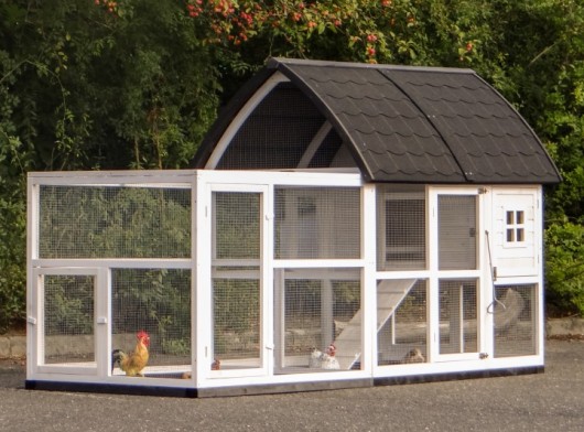 Kanninchenstall Kathedraal Large mit Anbau-Auslauf und Fundamente 286x150x157cm