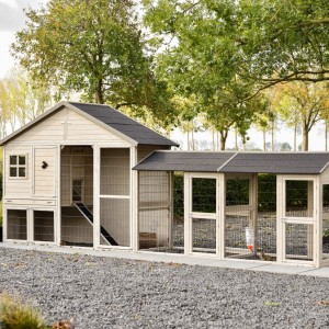 Kaninchenstall Holiday Large mit doppeltem Auslauf 489x100x195 cm