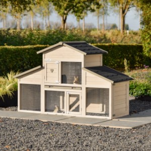 Der Schlafraum von Kaninchenstall Annemieke ist geeignet für etwa 2 Kaninchen