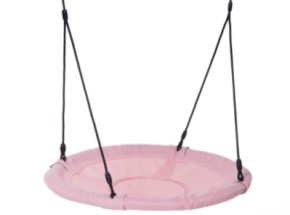 Nestschaukel Rondice pastellrosa • schwarz BR-Seil Ø 100 cm