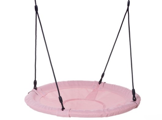 Nestschaukel Rondice pastellrosa • schwarz BR-Seil Ø 100 cm