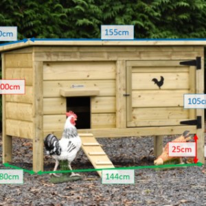 Verschiedene Größen des Eggy Hühnerstalls