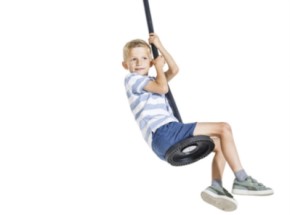 Tellerschaukel Curve schwarzer Gummi • Aluplatte • verzinkte Kette max. 100 kg • Ø270x115 mm