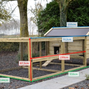 Kaninchenstall in verschiedenen Größen, Eggy mit Auslauf