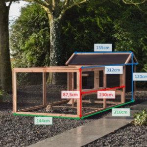 Kaninchenstall in verschiedenen Größen, Eggy mit Auslauf