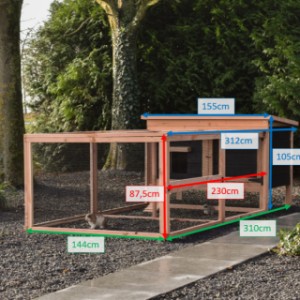 Kaninchenstall in verschiedenen Größen, Eggy mit Auslauf