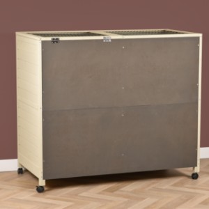 Kaninchenkäfig Bobby hat eine warmgraue Rückwand