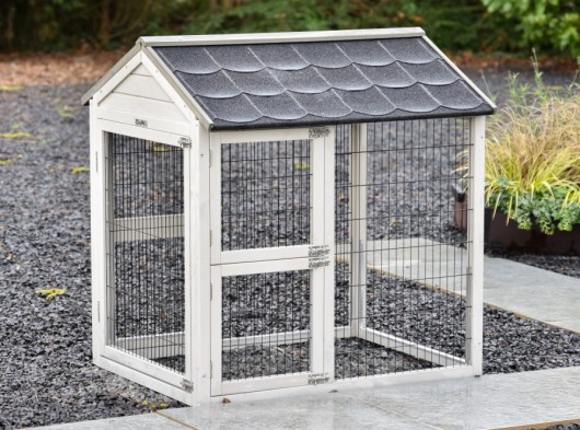 Zwischen-Auslauf Space Medium Hellgrau Anti-Knabber 97x88x104,5 cm