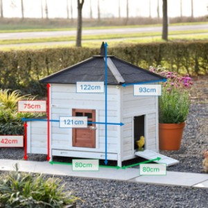 Dies sind die Abmessungen von Hühnerstall Ambiance Large