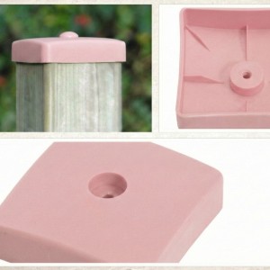 Abdeckkappe pastellrosa für Reckstangenpfosten aus Kunststoff, Pfostenkappe 9 × 9 cm