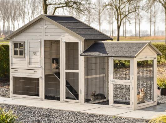 Kaninchenstall Holiday Medium mit Auslauf Space Medium 284x88x151cm