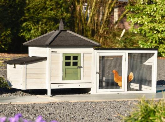 Ambiance Small Olive überdachter Auslauf mit Dachpappe 200x77x99 cm