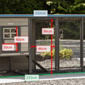 Verschiedene Abmessungen von der Hühnerstall Judy