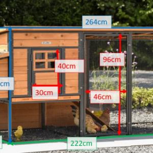 Verschiedene Abmessungen von der Hühnerstall Judy