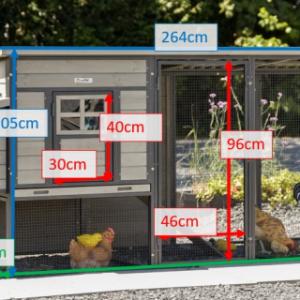 Verschiedene Abmessungen von der Hühnerstall Judy