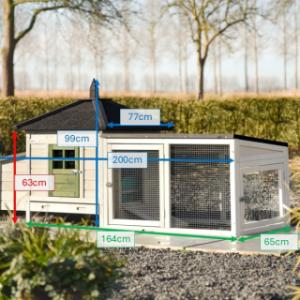 Hühnerstall Ambiance Small und Auslauf mit Dachpappe 200x77x99cm