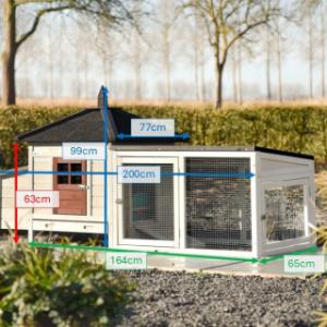 Hühnerstall Ambiance Small und Auslauf mit Dachpappe 200x77x99cm