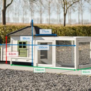 Kaninchenstall Ambiance Small mit Auslauf 200x77x99cm