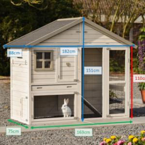 Verschiedene Abmessungen von der Kaninchenstall Holiday Medium