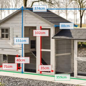 Verschiedene Abmessungen von der Hühnerstall Holiday Medium Doppel
