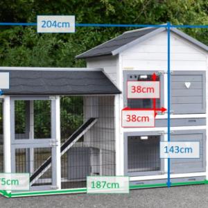 Verschiedene Abmessungenn von der Hühnerstall Double Medium