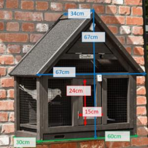 Verschiedene Abmessungen von der Voliere Matty
