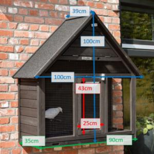 Verschiedene Abmessungen von der Voliere Matty Large