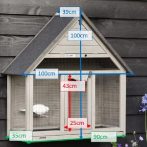 Verschiedene Abmessungen von der Voliere Matty Large