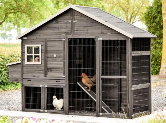 Hühnerstall Holiday Large Black mit Legenest 267x96x195cm
