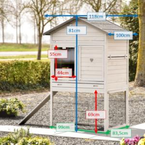 Verschiedene Abmessungen von der Kaninchenstall Prestige Large