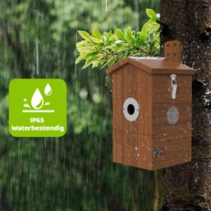 Der Vogelnistkasten ist wasserbeständig.