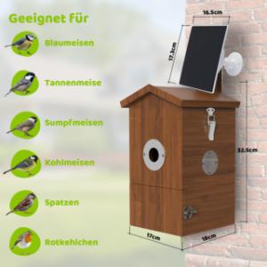 Der Sanilu Vogelnistkasten ist für verschiedene Vogelarten geeignet