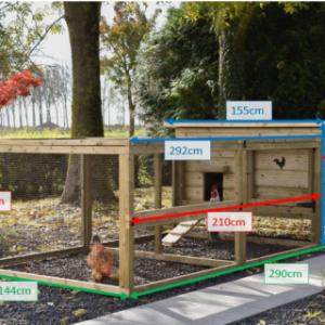 Verschiedene Abmessngen von der Hühnerstall Eggy mit Auslauf